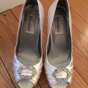 Satin Peep Toe Heels